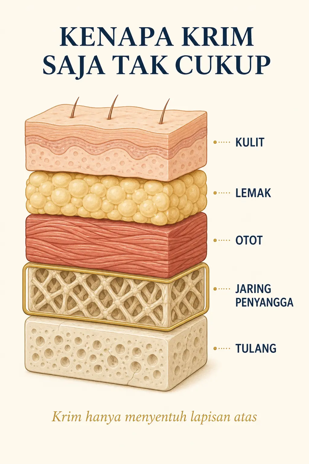 Infografis kenapa krim saja tak cukup: 5 lapisan wajah